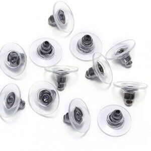 Large Gunmetal Black Brass Comfort Clutch Earnuts Earring Backs Findings 10 pcs